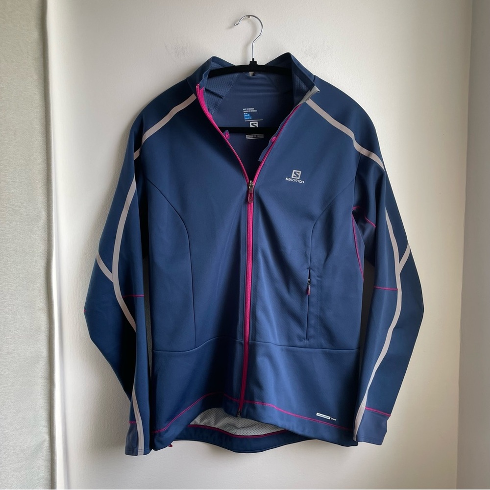 Salomon Blue Zip-up Jacket Advanced Skin Shield Size L-GORPcore